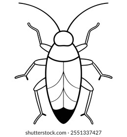 Cockroach insect flat vector illustration on white background