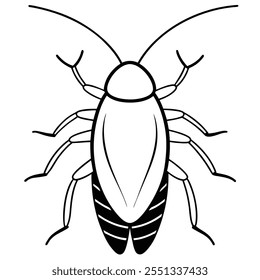 Cockroach insect flat vector illustration on white background