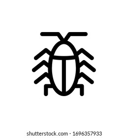 cockroach insect icon outline black