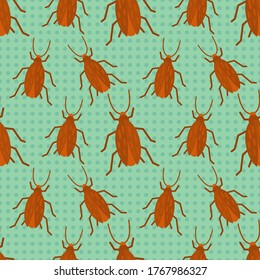cockroach insect seamless pattern vector illustration 
