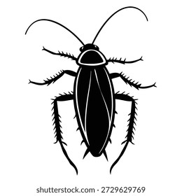 Cockroach Insect Silhouette and vector Illustration