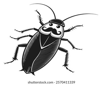 cockroach isolated on white background. It's an animal in a group of insects that people hate, diseased, disgusting.