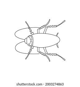 Cockroach Line Drawing Clip Art 