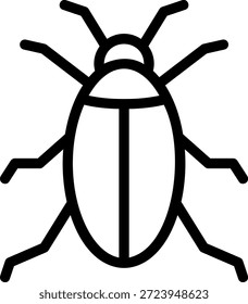 ícone de linha de barata vetor de ilustração