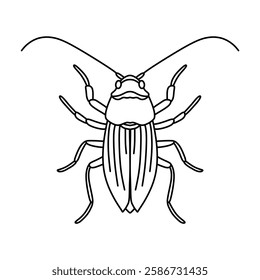 cockroach line icon vector illustration isolated on white background.