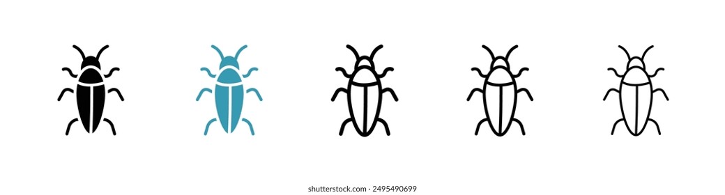 Cockroach line icon vector set.