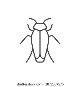 Icono de contorno de línea de cucaracha o concepto de insecto
