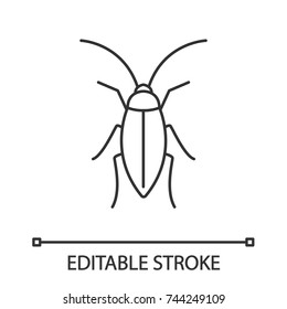 Cockroach linear icon. Insect. Thin line illustration. Contour symbol. Vector isolated outline drawing. Editable stroke