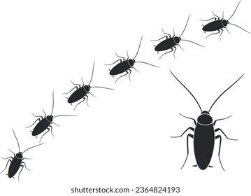 Cockroach logo. Isolated cockroach on white background