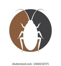 Cockroach logo. Isolated cockroach on white background