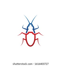 cockroach logo shield animal element template