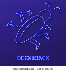 cockroach neon sign, modern glowing banner design, colorful modern design trend on black background. Vector illustration.