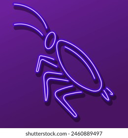 cockroach neon sign, modern glowing banner design, colorful modern design trend. Vector illustration.