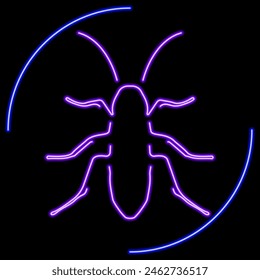 cockroach neon sign, modern glowing banner design, colorful modern design trend on black background. Vector illustration.