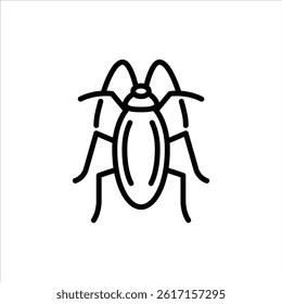 cockroach outline icon. pest black line illustration.
