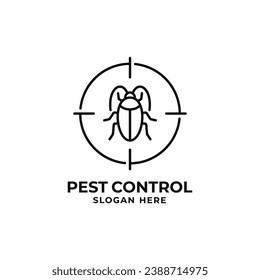 Cockroach pest control logo design vector illustration. Pest control logo