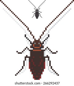 Cockroach Pixelated Icon.
Realistic minimal pixelated design of a cockroach. Very easy to customize colors. See other pixel art in my portfolio.