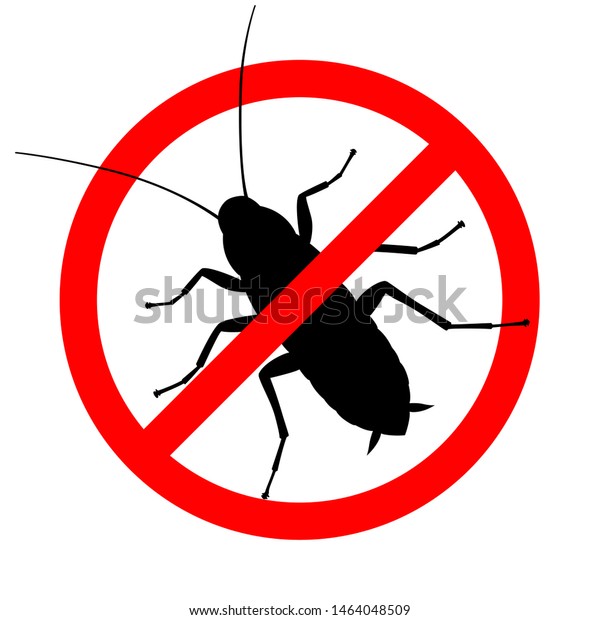 Cockroach Prohibition Sign Warning Sign No Stock Vector (Royalty Free ...