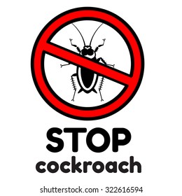 cockroach in pure style emblem - set of household pests in pure style - good for icons, packaging and design