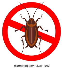 cockroach in pure style emblem - set of household pests in pure style - good for icons, packaging and design