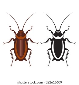 cockroach in pure style - set of household pests in pure style - good for icons, packaging and design