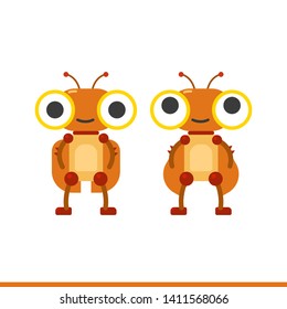 cockroach robot character design set. animal robot