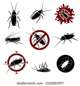 Cockroach set. Collection icon cockroach. Vector