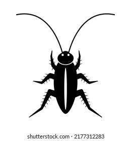 Cockroach Silhouette, Insect Icon Isolated.