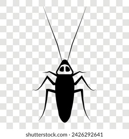 Cockroach silhouette, insect roach and bug species, vector. Biology or zoology and pest animal creatures, Eps 10