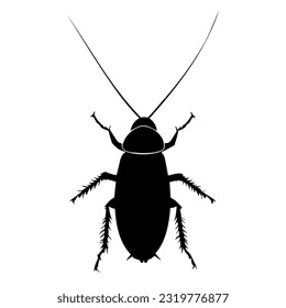 Cockroach silhouette isolated on white background. Icon Vector illustration