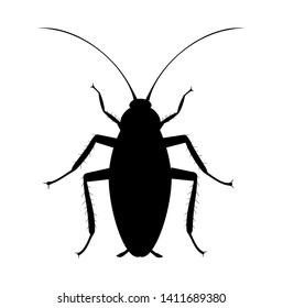 Cockroach Silhouette. Symbol of pets insect control service. Bug spray and insecticide icon. Vector