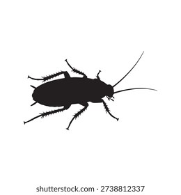 Cockroach silhouette vector flat illustration.