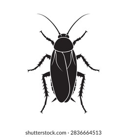 Cockroach silhouette vector flat illustration design.