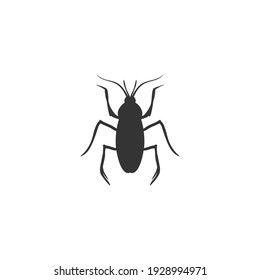 Cockroach silhouette vector on a white background