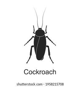 Cockroach vector black icon. Vector illustration pest insect cockroach on white background. Isolated black illustration icon of pest insect.