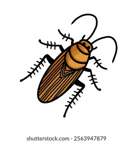 cockroach vector design illustration, cockroach icon, cockroach logo, cockroach sticker, animal design, very good as a sticker.