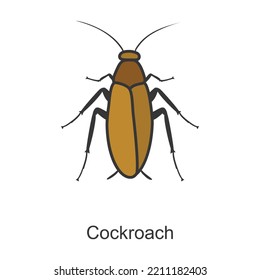 Cockroach vector icon.Color vector icon isolated on white background cockroach.
