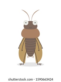 Cockroach vector illustration cartoon isolated on white background. Funny bug vector cartoon. 