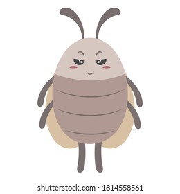 A Cockroach Vector Illustration Cartoon Isolated On White Background. Cute Funny Roach Vector Cartoon.