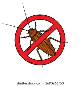 Cockroach. Vector illustration isolated on white background.