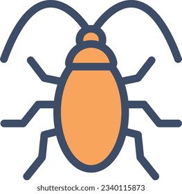 ilustración de cucaracha vectora en un fondo transparente.Símbolos de calidad premium.Icono vectorial de trazo para el concepto y el diseño gráfico. 
