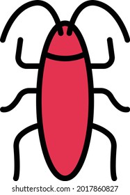 cockroach vector line colour icon
