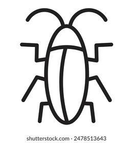 Cockroach Vector Line Icon Design