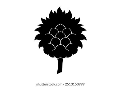 Cockscomb Flower Silhouette vector illustration on white background.