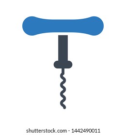 cockscrew glyph color vector icon