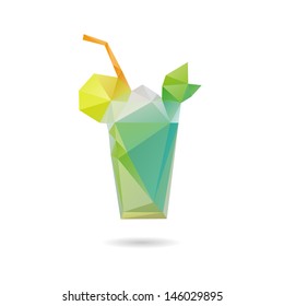 Cocktail abstract isolated on a white backgrounds. Vector illustration