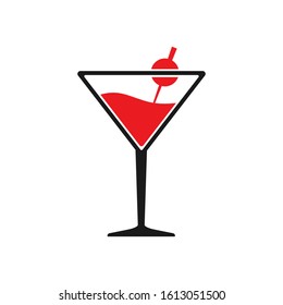 cocktail alcohol drink color flat icon, vector illustration