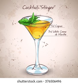 Cocktail alcoholic Stinger