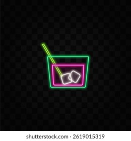 Fundo de coquetel. Tropical Cocktails vetor set. estilo neon. taças de vinho espumante.