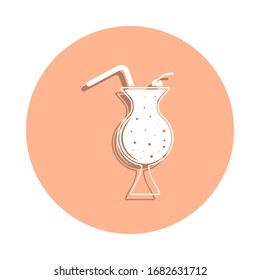 Cocktail badge icon. Simple glyph, flat vector of drink icons for ui and ux, website or mobile application
